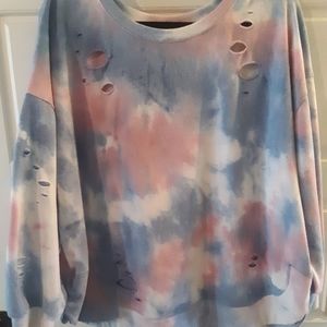Cato tyedyed distressed sweatshirt